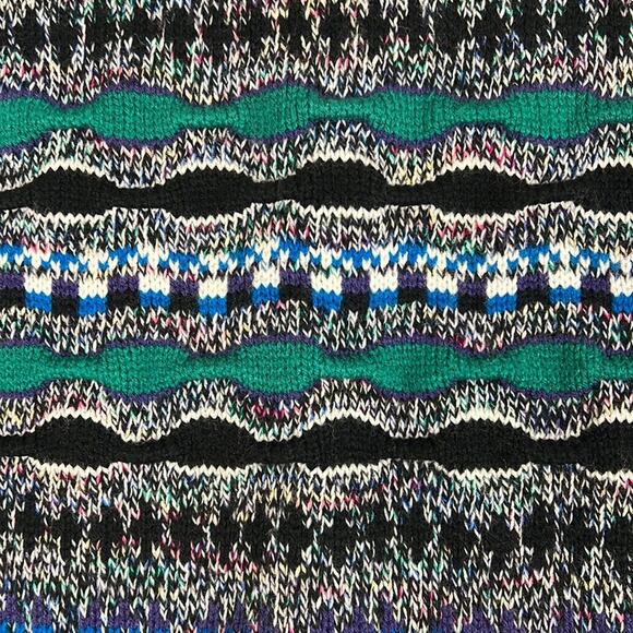 Vintage 90's Concrete Men's Sweater Abstract Knit Multicolor 3-D. Pattern Size L - Picture 3 of 10